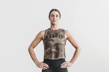 Nobull Muscle Women's Tank Tops Dark Camo | Australia (ZO8450)